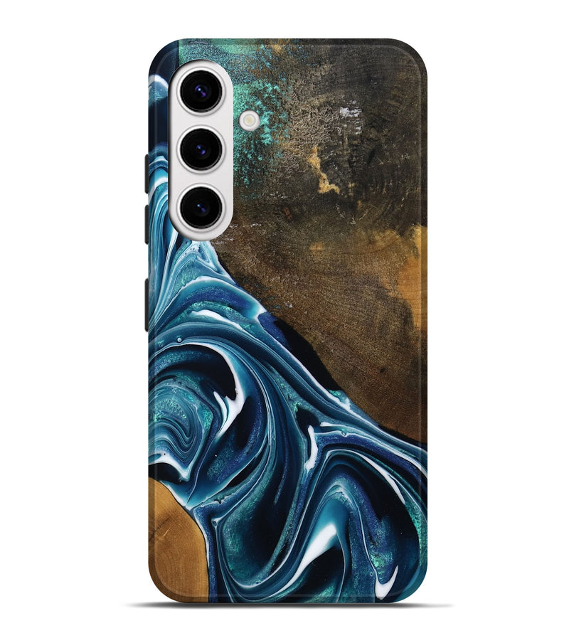 Galaxy S25 Plus Wood Live Edge Phone Case - Joziah (Blue, 795570)
