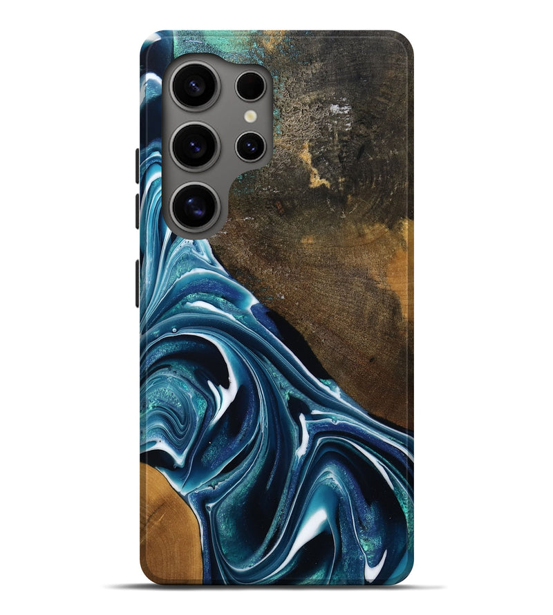 Galaxy S25 Ultra Wood Live Edge Phone Case - Joziah (Blue, 795570)