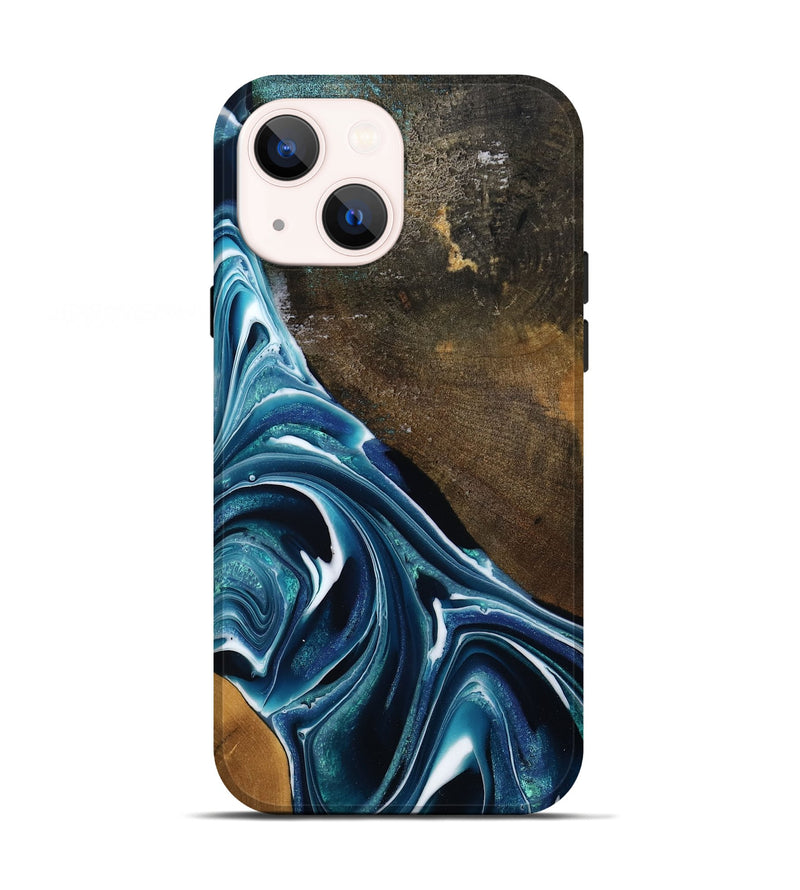 iPhone 13 Wood Live Edge Phone Case - Joziah (Blue, 795570)