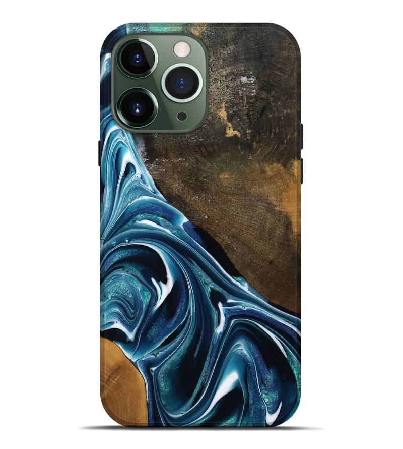 iPhone 13 Pro Max Wood Live Edge Phone Case - Joziah (Blue, 795570)