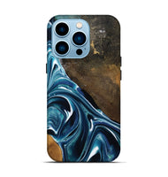 iPhone 14 Pro Wood Live Edge Phone Case - Joziah (Blue, 795570)