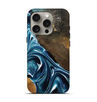 iPhone 16 Pro Wood Live Edge Phone Case - Joziah (Blue, 795570)
