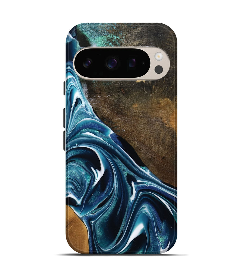 Pixel 10 Wood Live Edge Phone Case - Joziah (Blue, 795570)