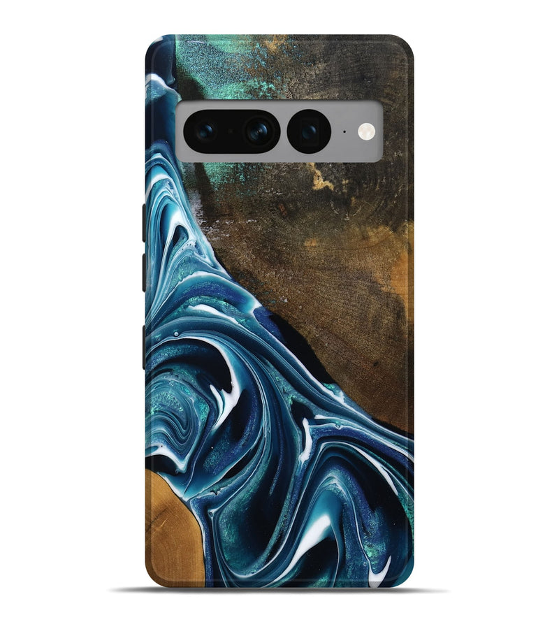 Pixel 7 Pro Wood Live Edge Phone Case - Joziah (Blue, 795570)