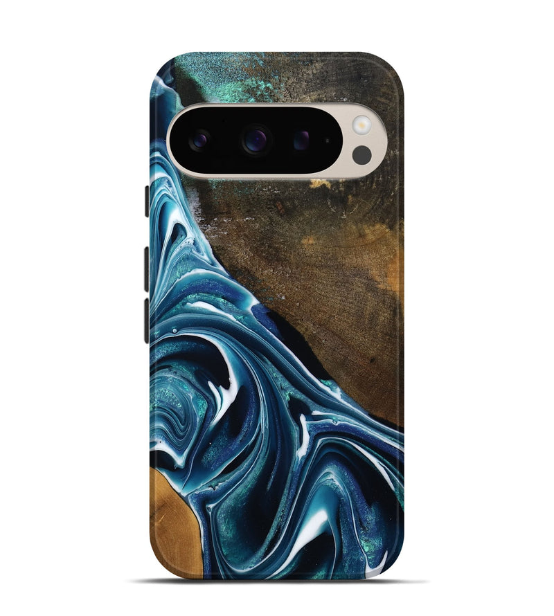 Pixel 9 Wood Live Edge Phone Case - Joziah (Blue, 795570)
