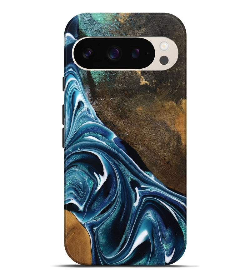 Pixel 9 Pro XL Wood Live Edge Phone Case - Joziah (Blue, 795570)
