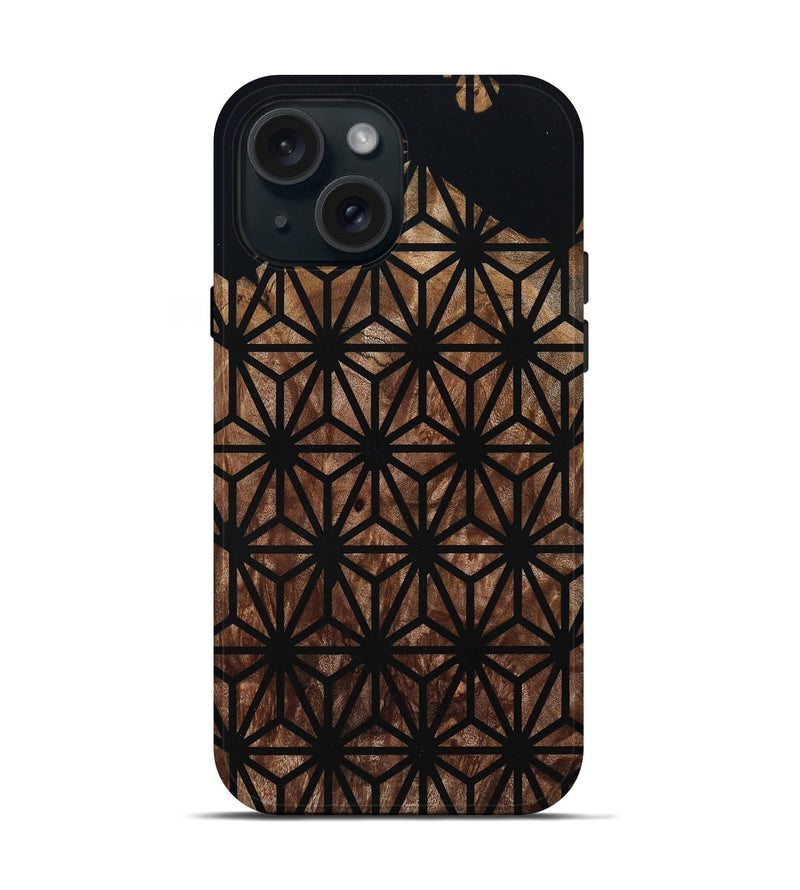 iPhone 15 Wood Live Edge Phone Case - Kallie (Double Dyed, 795588)
