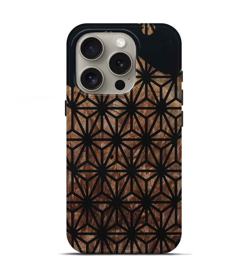 iPhone 16 Pro Wood Live Edge Phone Case - Kallie (Double Dyed, 795588)