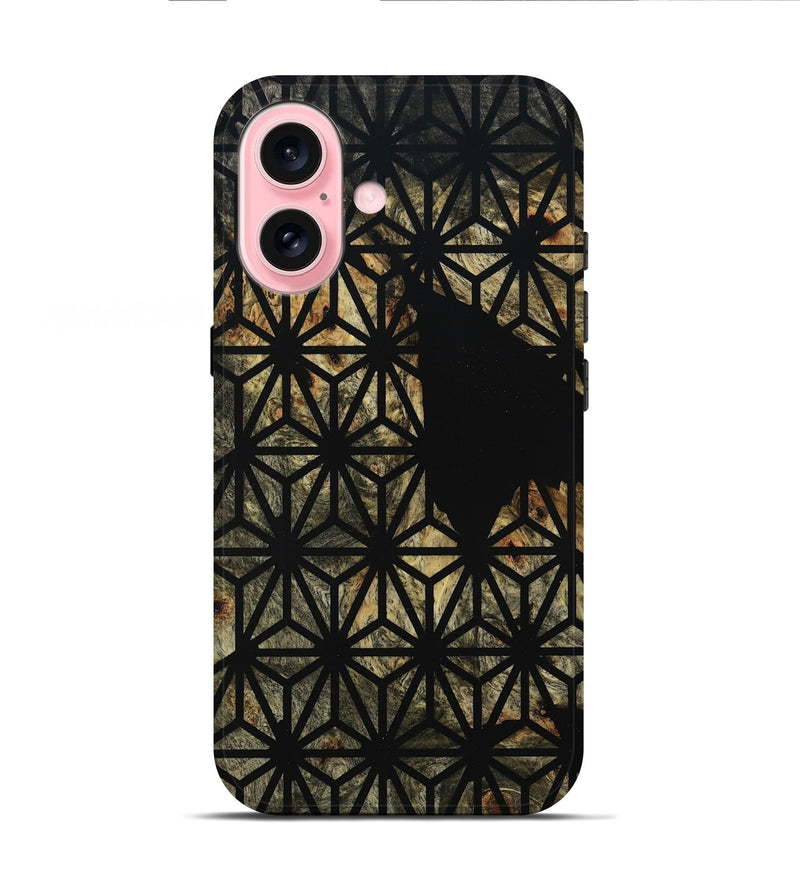 iPhone 16 Wood Live Edge Phone Case - Estella (Double Dyed, 795591)