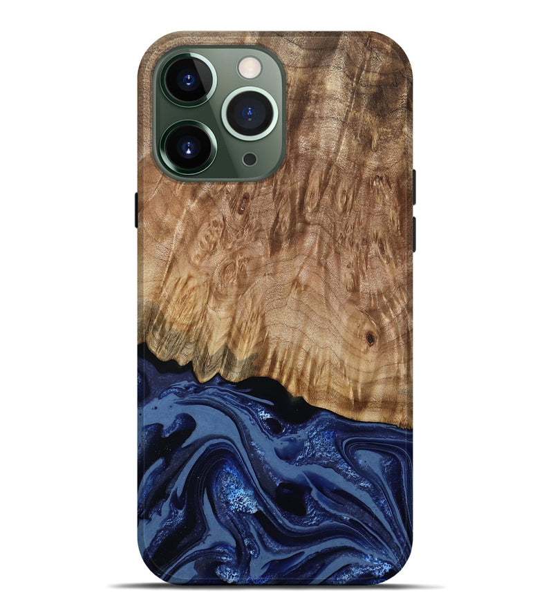 iPhone 13 Pro Max Wood Live Edge Phone Case - Aspen (Blue, 795599)