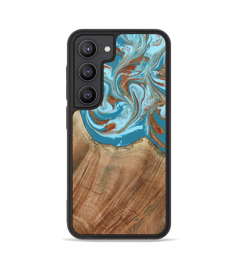 Galaxy S23 Wood Phone Case - Devyn (Teal & Gold, 795731)