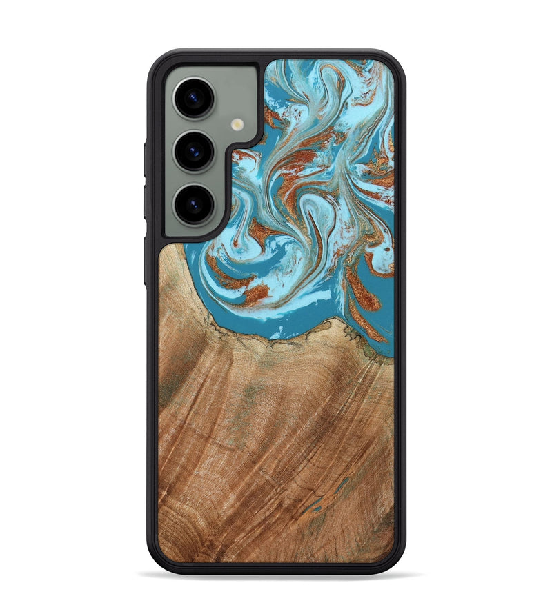Galaxy S24 Plus Wood Phone Case - Devyn (Teal & Gold, 795731)