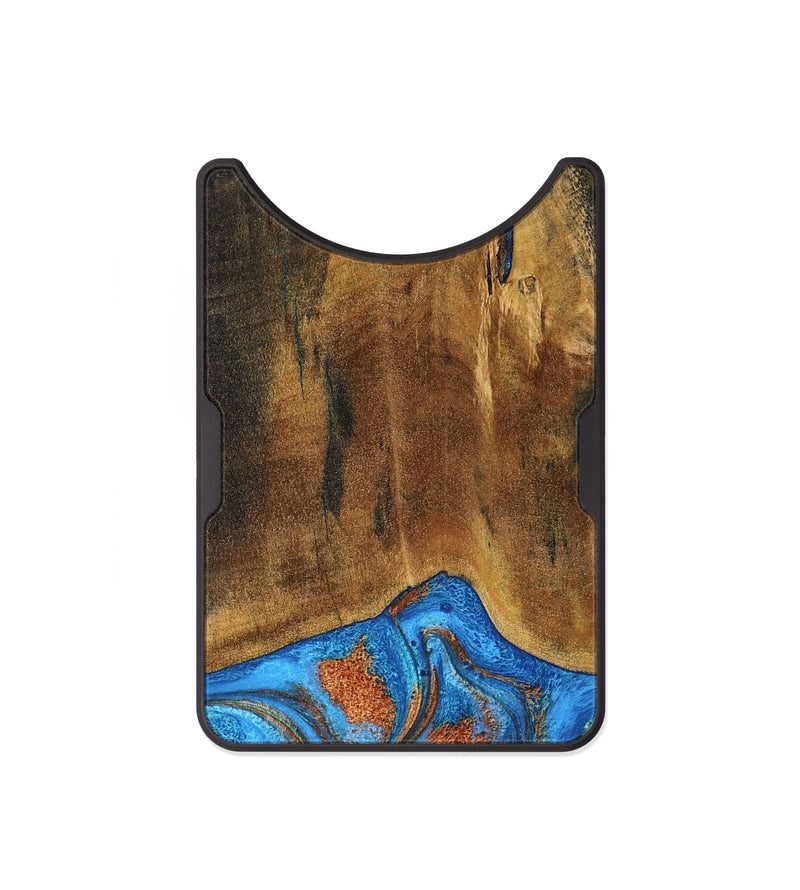 Alloy Wood Wallet - Denny (Teal & Gold, 795738)