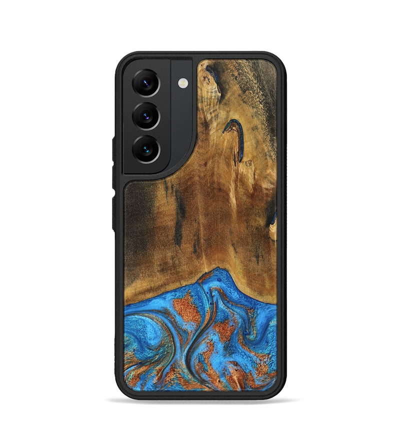 Galaxy S22 Wood Phone Case - Denny (Teal & Gold, 795738)