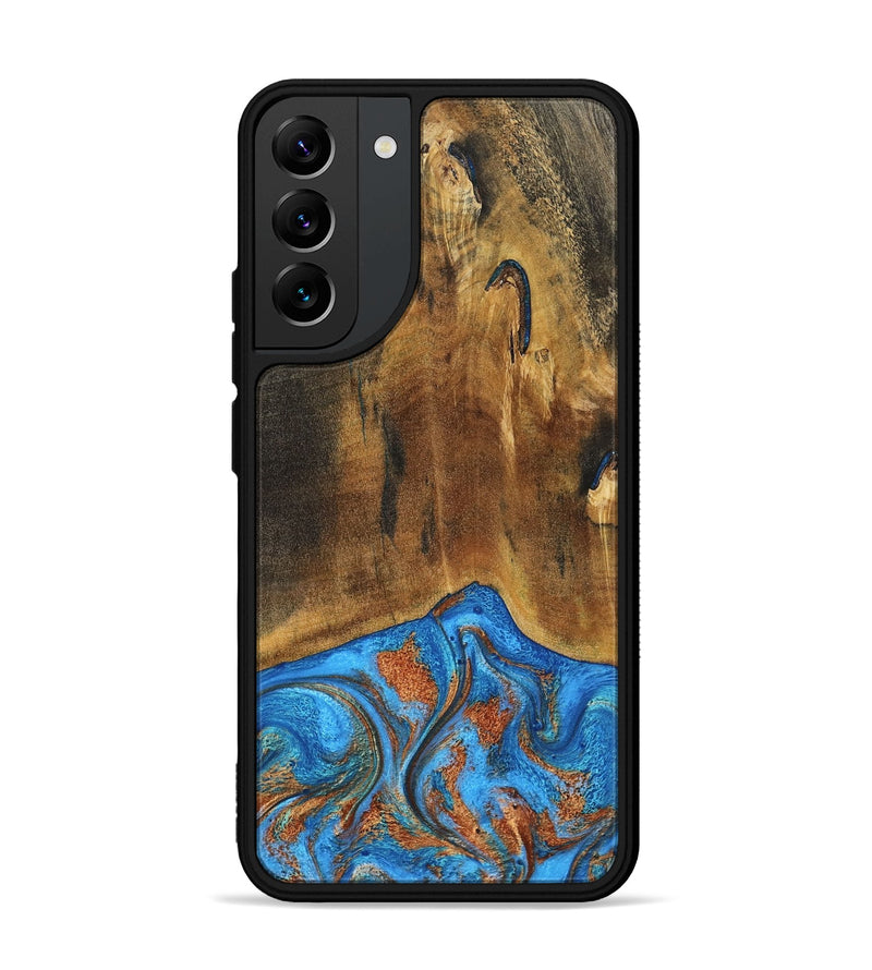 Galaxy S22 Plus Wood Phone Case - Denny (Teal & Gold, 795738)