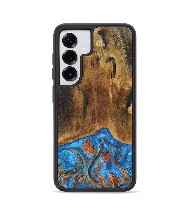 Galaxy S25 Wood Phone Case - Denny (Teal & Gold, 795738)