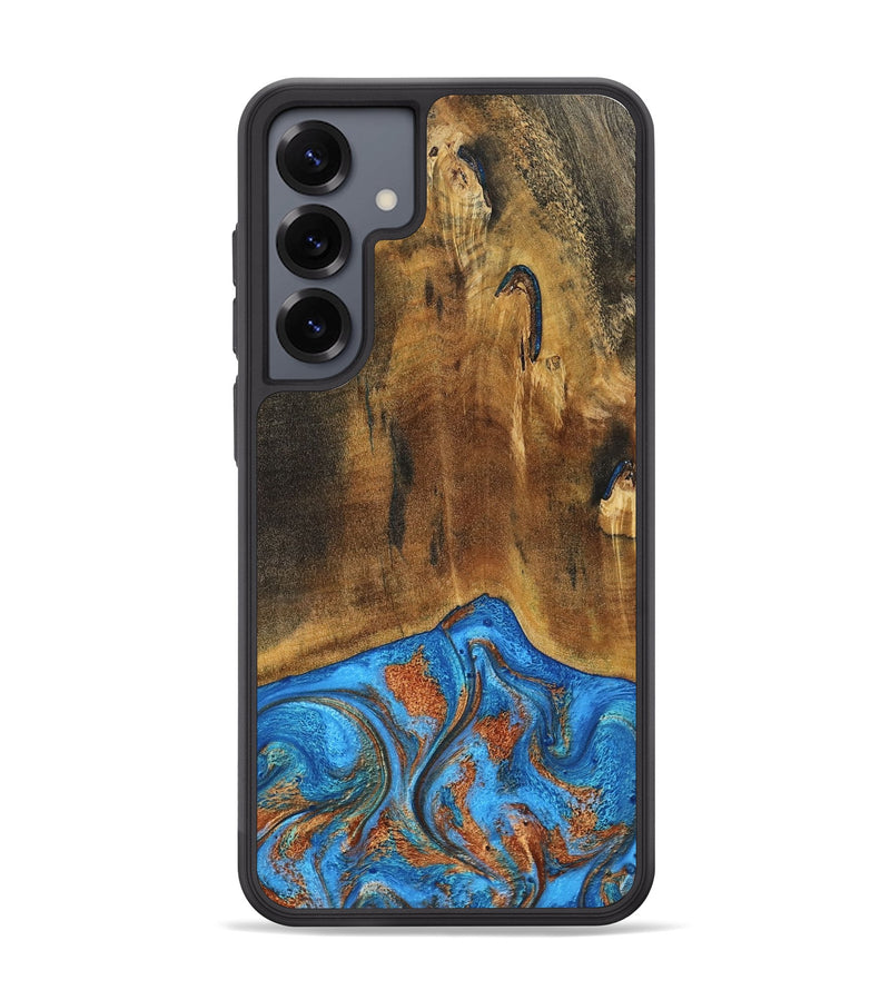 Galaxy S25 Plus Wood Phone Case - Denny (Teal & Gold, 795738)