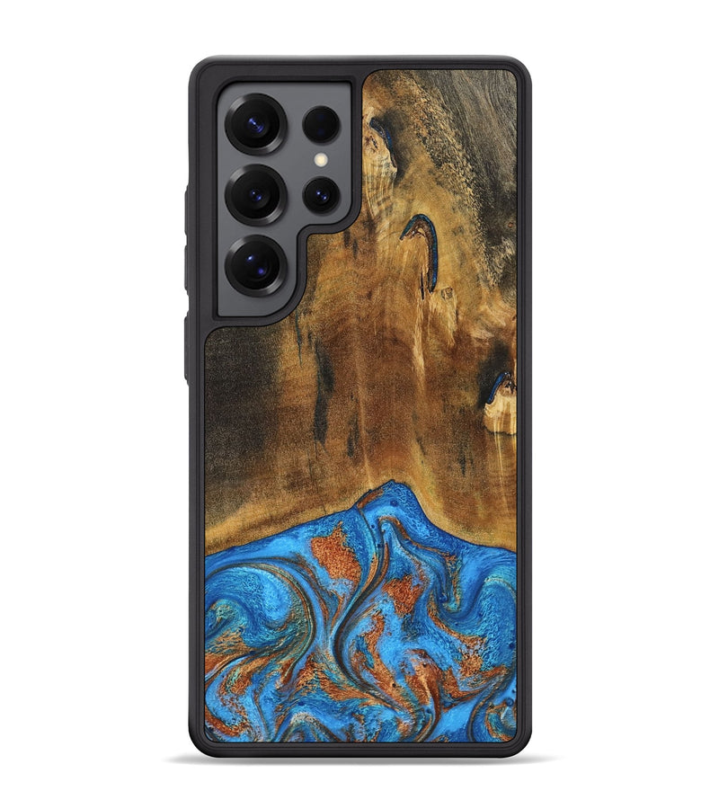 Galaxy S25 Ultra Wood Phone Case - Denny (Teal & Gold, 795738)