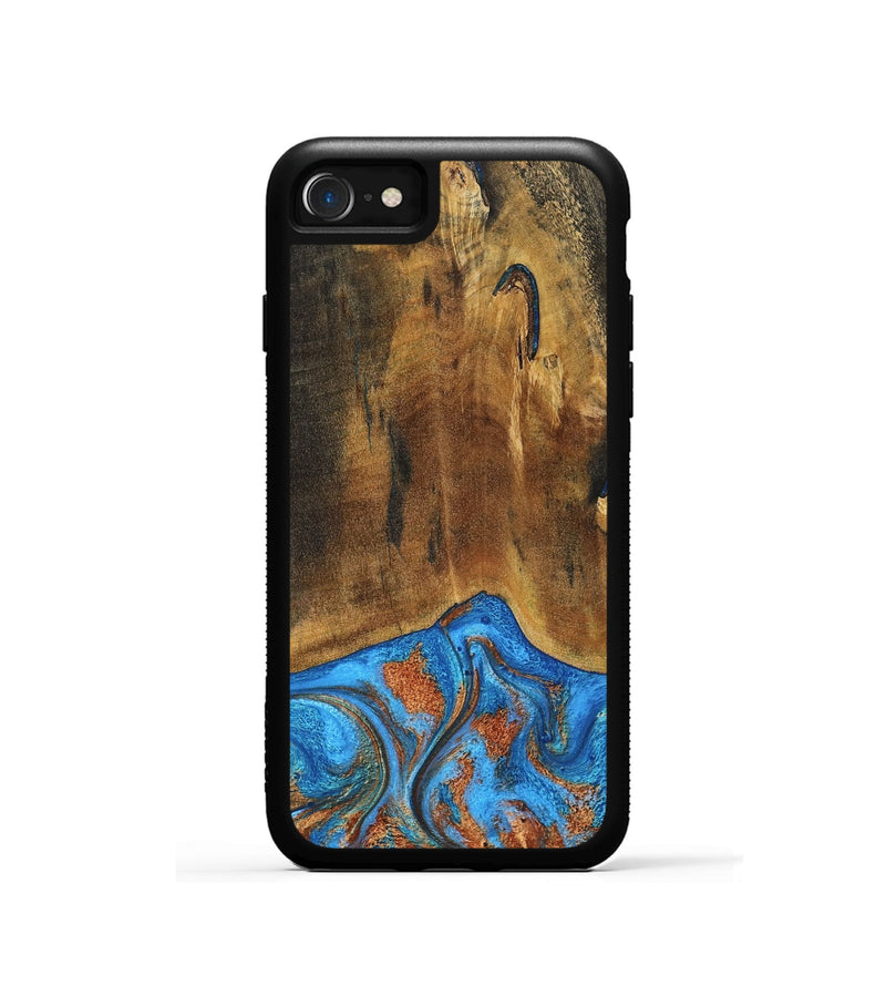 iPhone SE Wood Phone Case - Denny (Teal & Gold, 795738)