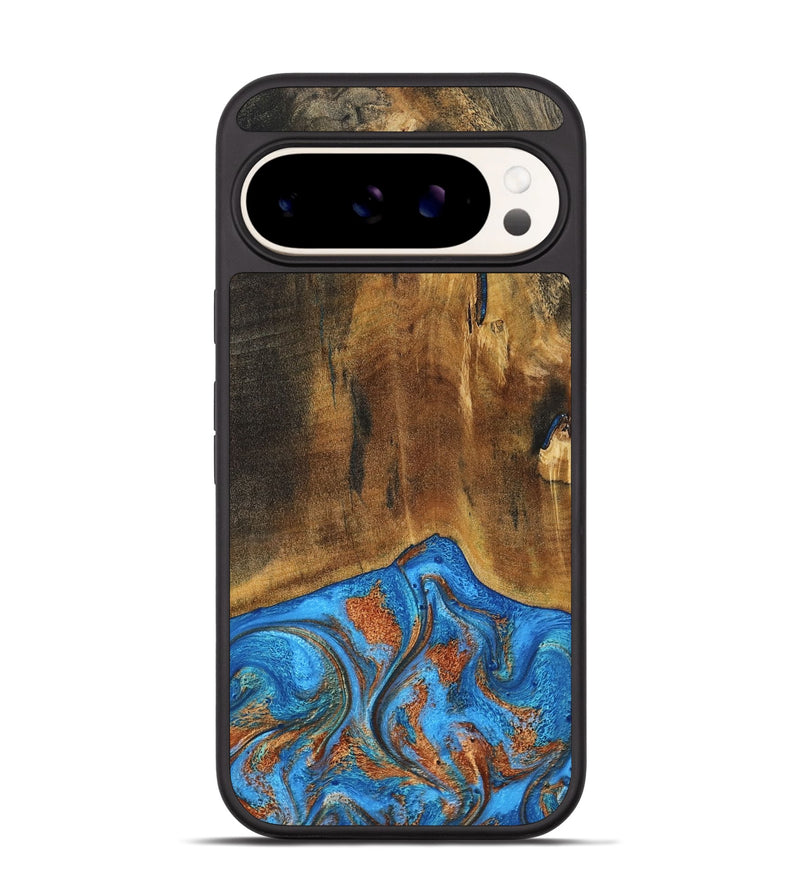 Pixel 9 Wood Phone Case - Denny (Teal & Gold, 795738)