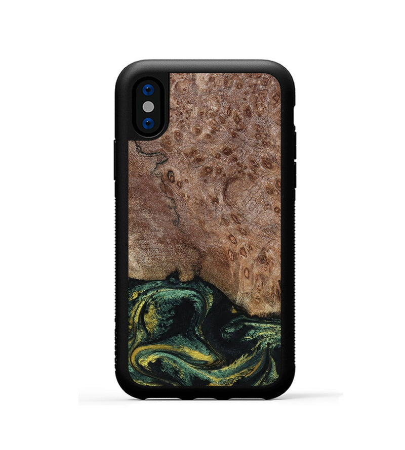 iPhone Xs Wood Phone Case - Malissa (Green, 795765)