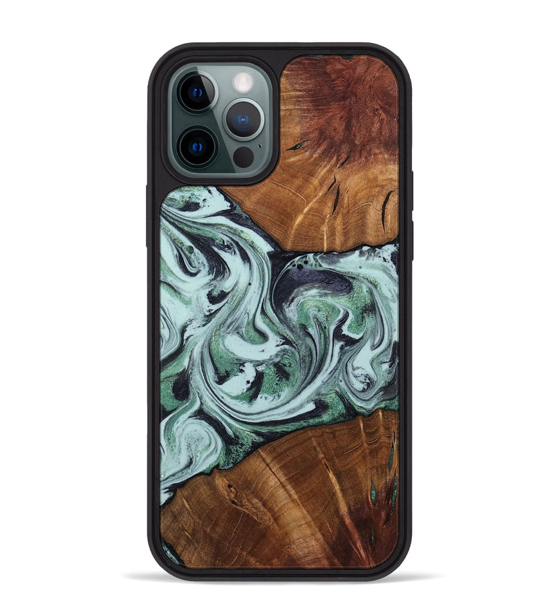 iPhone 12 Pro Max Wood Phone Case - Morgan (Green, 795766)