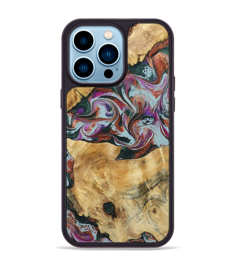 iPhone 14 Pro Max Wood Phone Case - Antonio (Green, 795774)