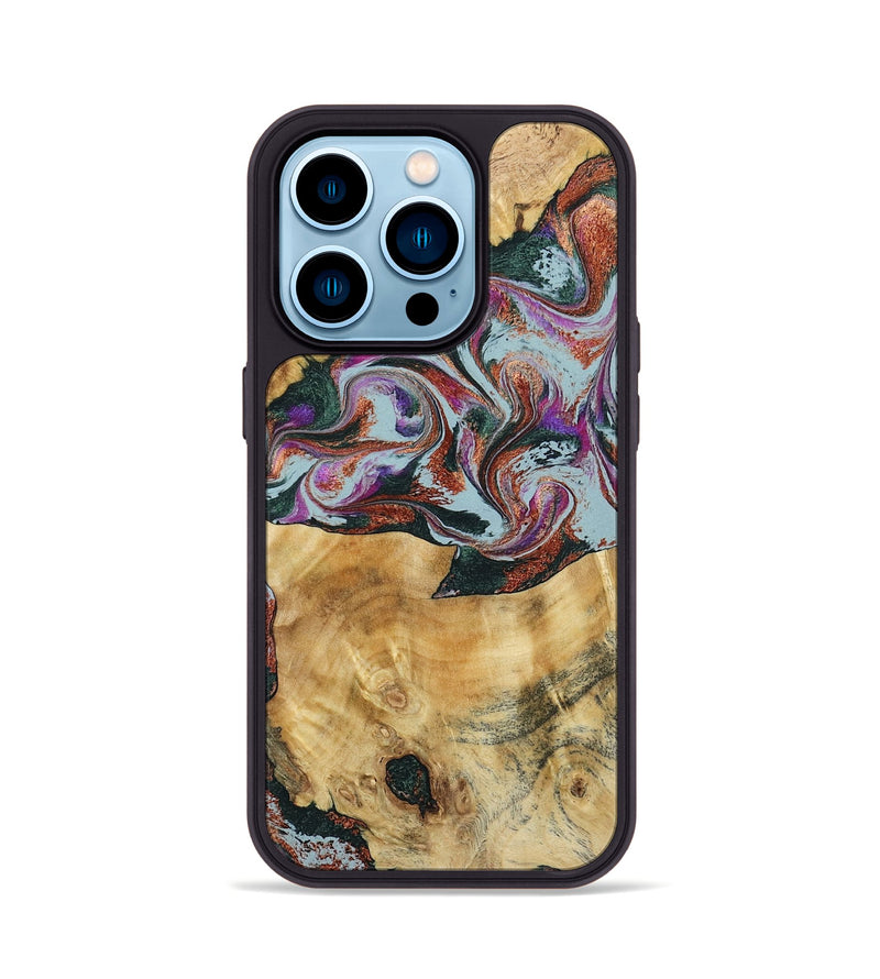 iPhone 14 Pro Wood Phone Case - Antonio (Green, 795774)