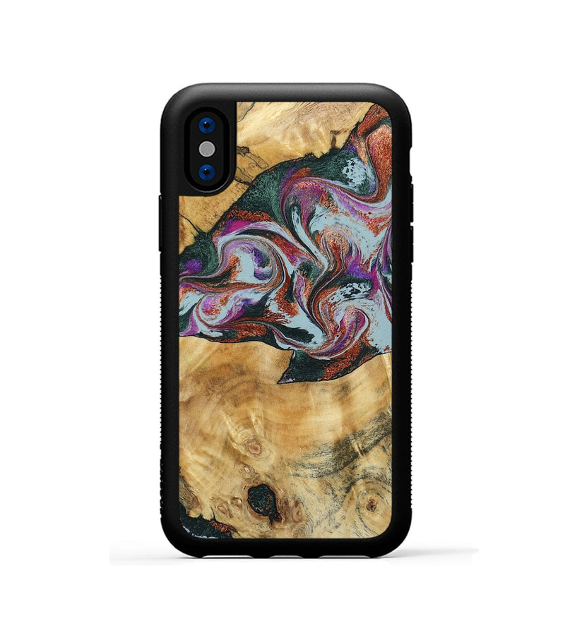 iPhone Xs Wood Phone Case - Antonio (Green, 795774)