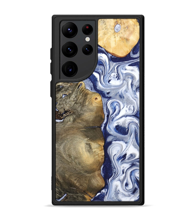 Galaxy S22 Ultra Wood Phone Case - Mahala (Blue, 795798)
