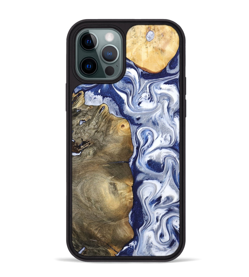 iPhone 12 Pro Max Wood Phone Case - Mahala (Blue, 795798)