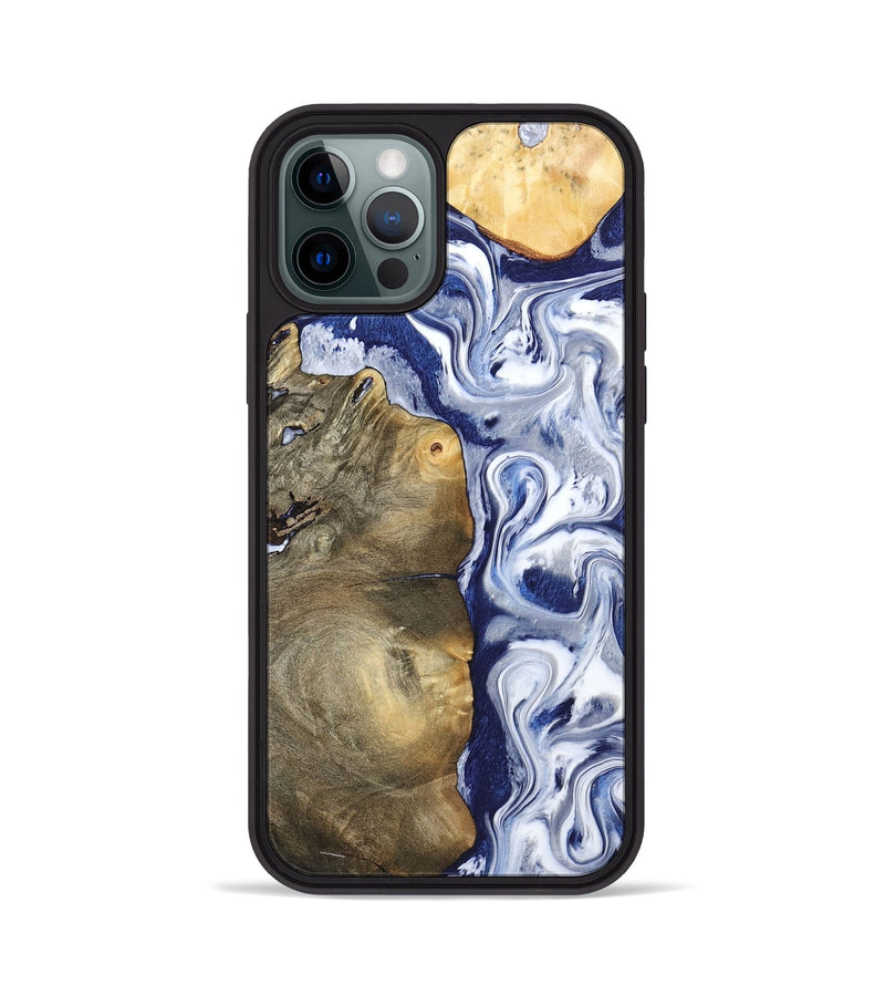 iPhone 12 Pro Wood Phone Case - Mahala (Blue, 795798)