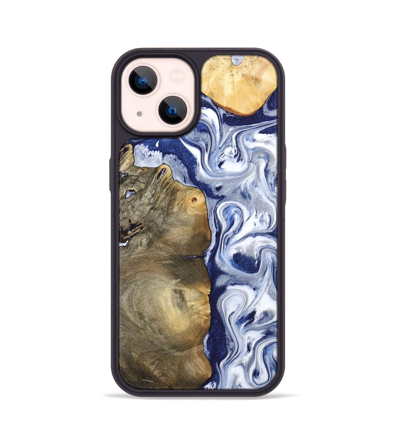 iPhone 14 Wood Phone Case - Mahala (Blue, 795798)
