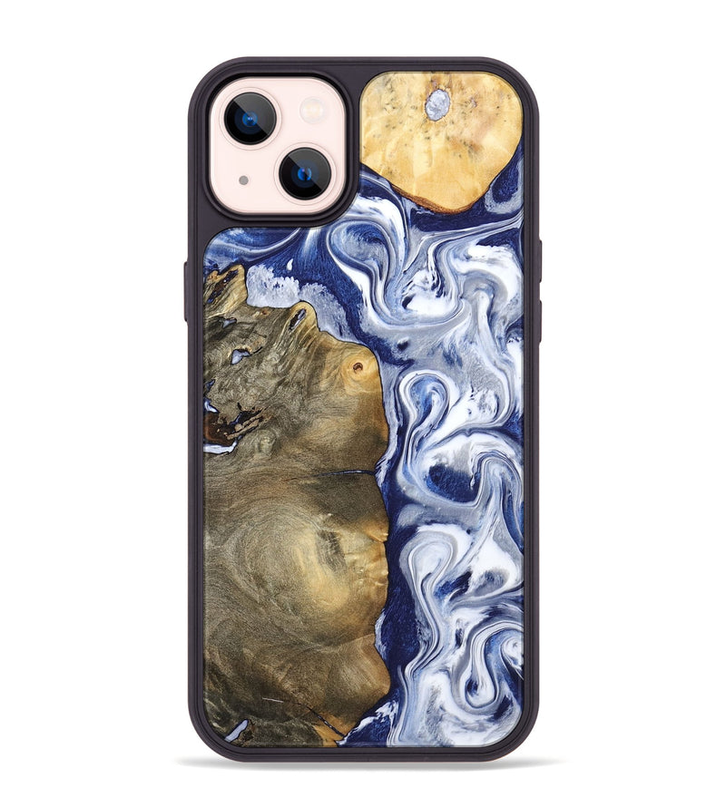iPhone 14 Plus Wood Phone Case - Mahala (Blue, 795798)