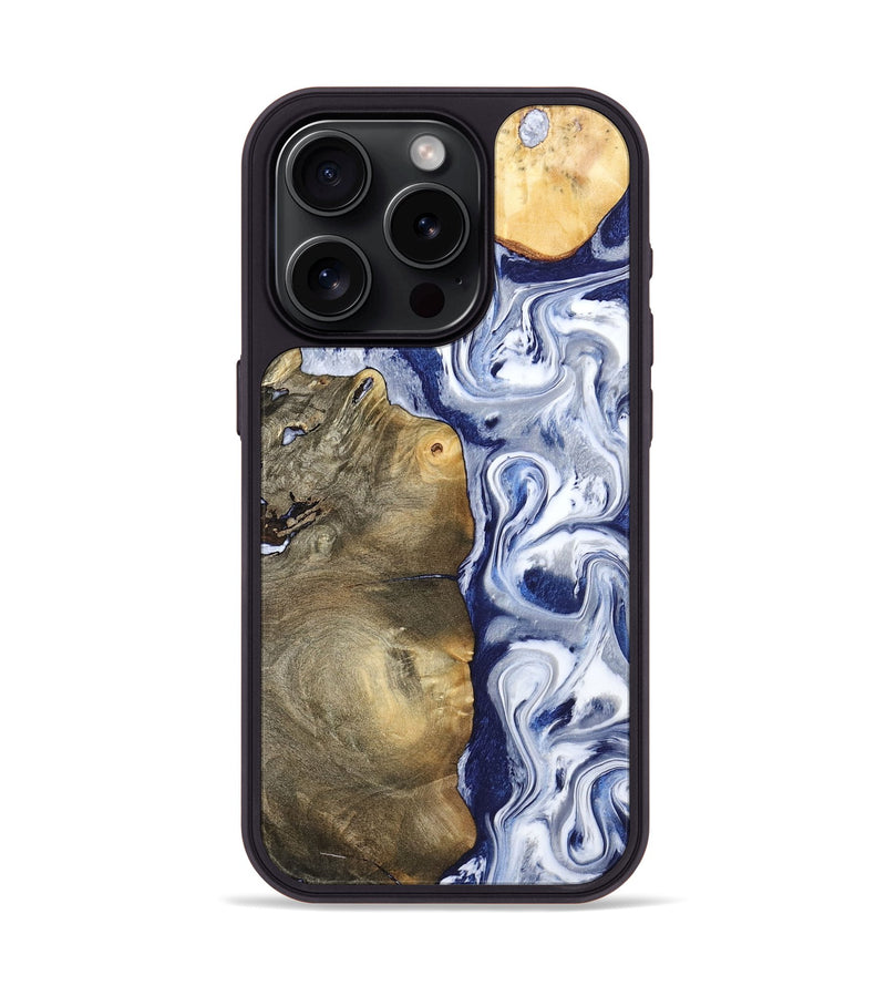 iPhone 15 Pro Wood Phone Case - Mahala (Blue, 795798)