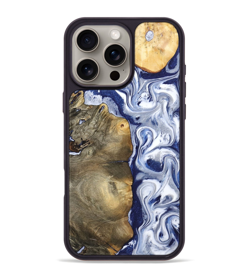 iPhone 16 Pro Max Wood Phone Case - Mahala (Blue, 795798)