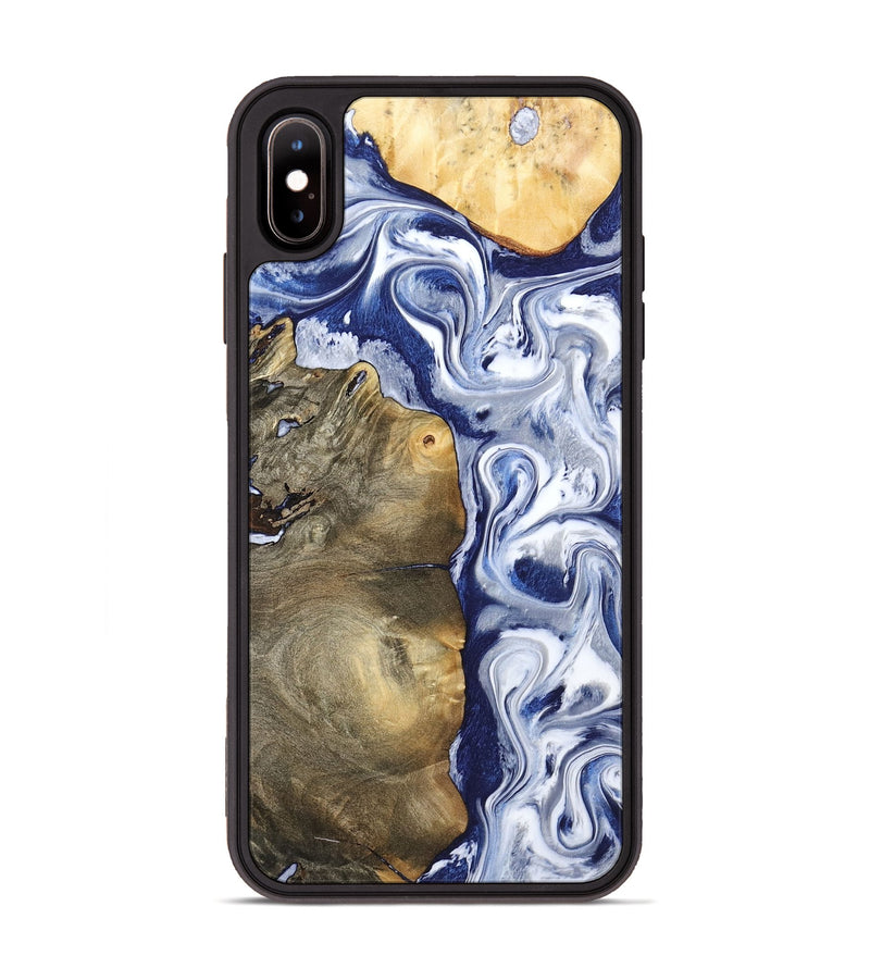 iPhone Xs Max Wood Phone Case - Mahala (Blue, 795798)