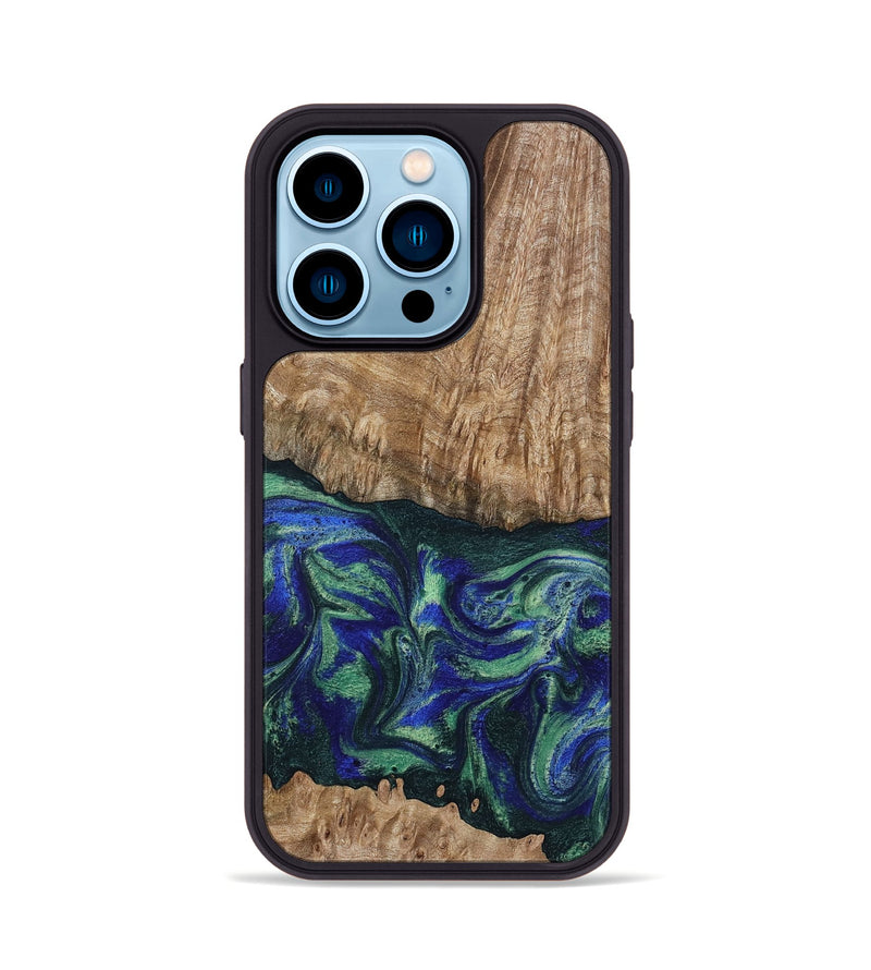 iPhone 14 Pro Wood Phone Case - Bryana (Green, 795802)