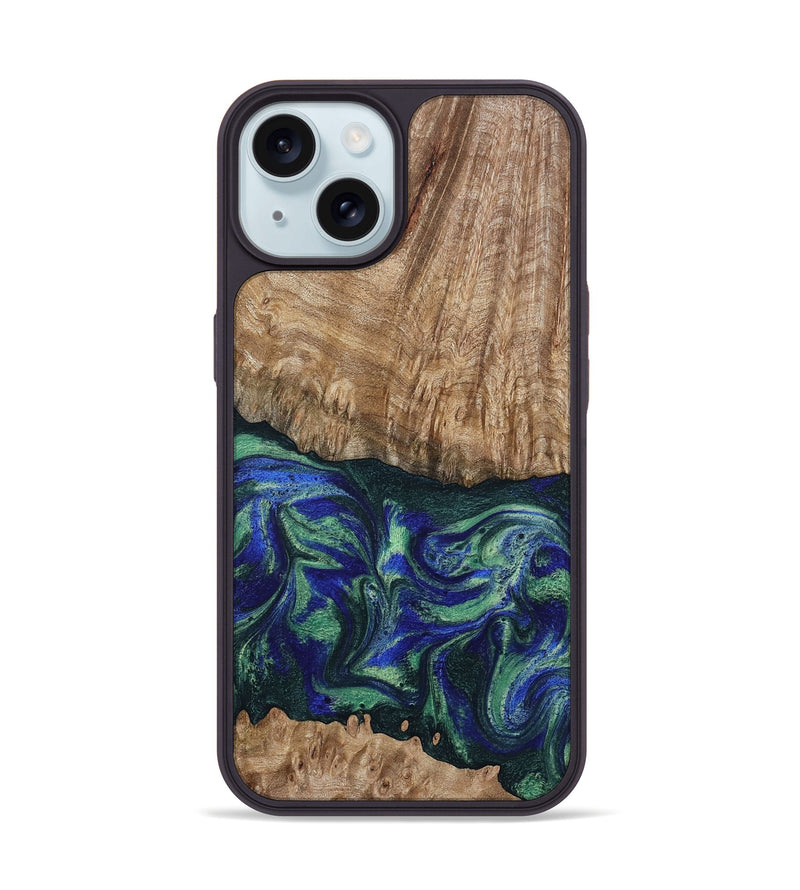 iPhone 15 Wood Phone Case - Bryana (Green, 795802)