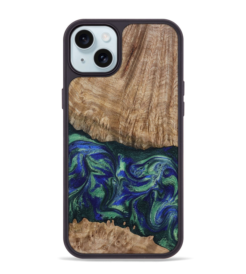 iPhone 15 Plus Wood Phone Case - Bryana (Green, 795802)