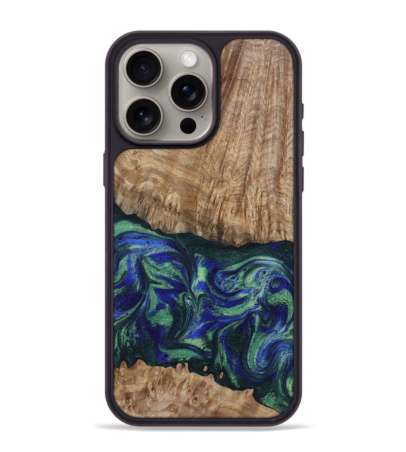 iPhone 15 Pro Max Wood Phone Case - Bryana (Green, 795802)