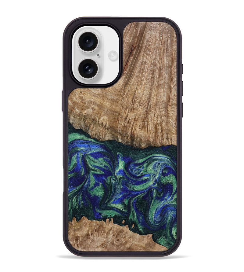 iPhone 16 Plus Wood Phone Case - Bryana (Green, 795802)