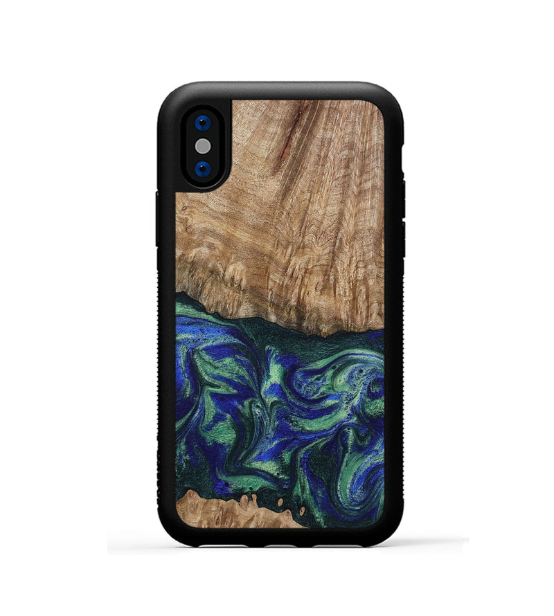 iPhone Xs Wood Phone Case - Bryana (Green, 795802)
