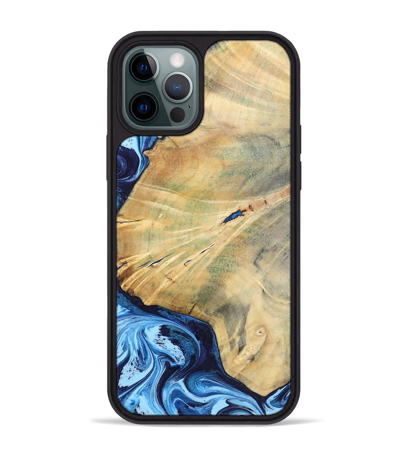 iPhone 12 Pro Max Wood Phone Case - Karina (Blue, 795811)