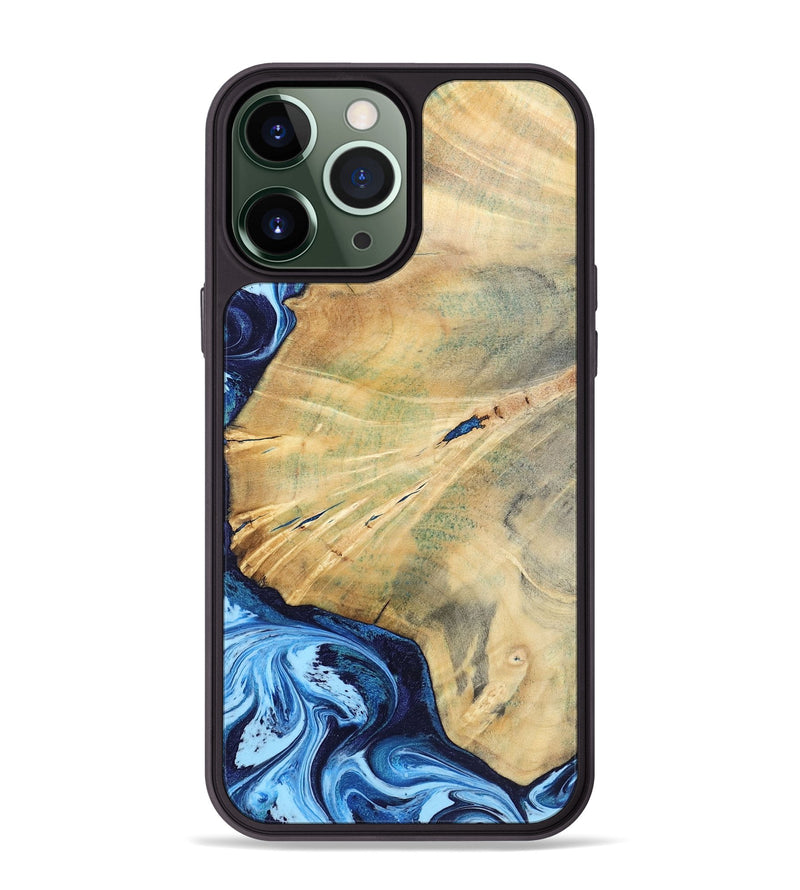 iPhone 13 Pro Max Wood Phone Case - Karina (Blue, 795811)