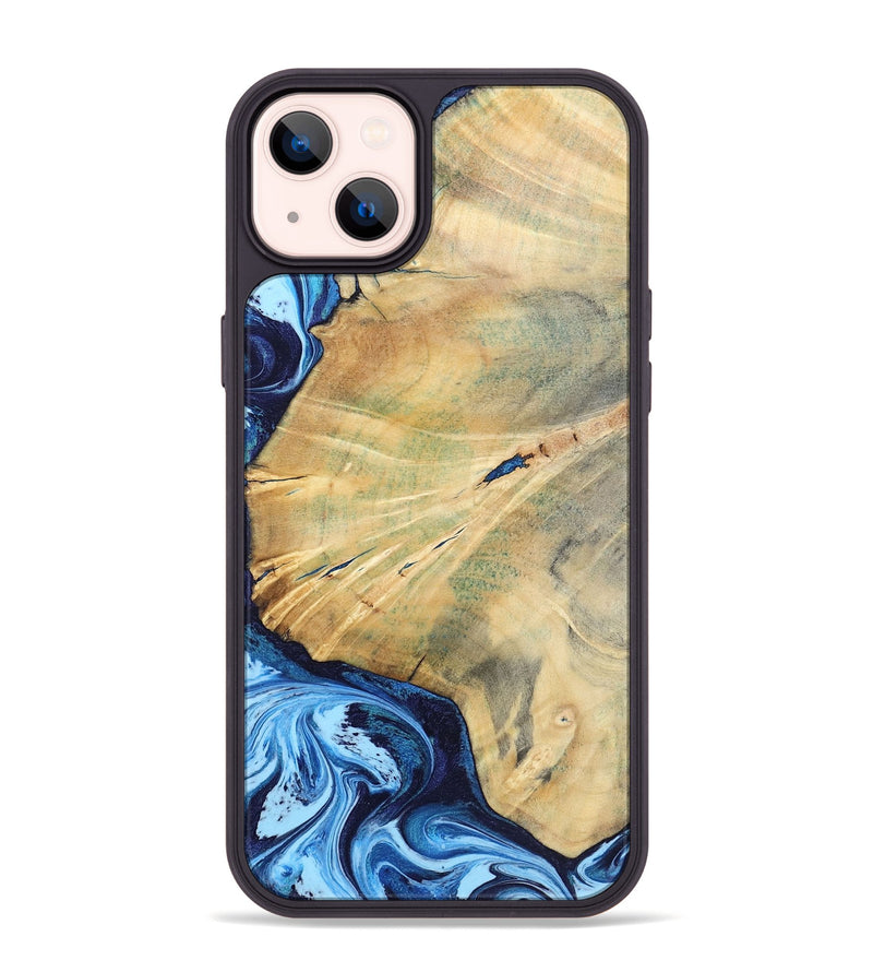 iPhone 14 Plus Wood Phone Case - Karina (Blue, 795811)