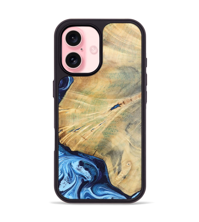 iPhone 16 Wood Phone Case - Karina (Blue, 795811)