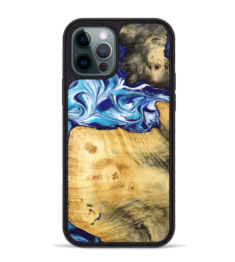iPhone 12 Pro Max Wood Phone Case - Erick (Blue, 795813)