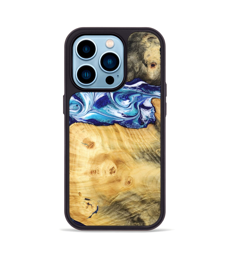 iPhone 14 Pro Wood Phone Case - Erick (Blue, 795813)