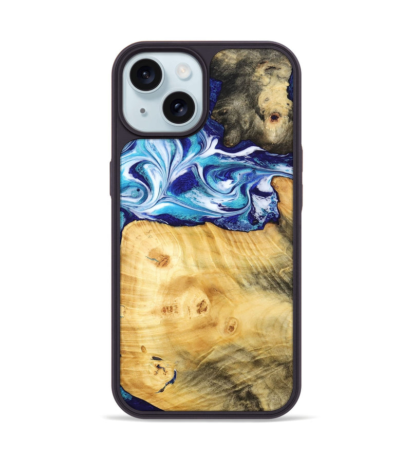 iPhone 15 Wood Phone Case - Erick (Blue, 795813)